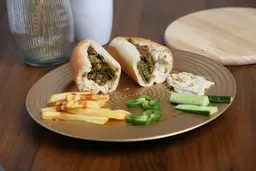 Unfolded Falafel Sandwich
