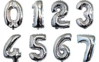 Helium number balloon (silver)