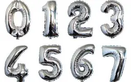 Helium number balloon (silver)