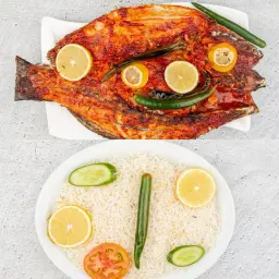 سمك عروسة مشوي مع أرز