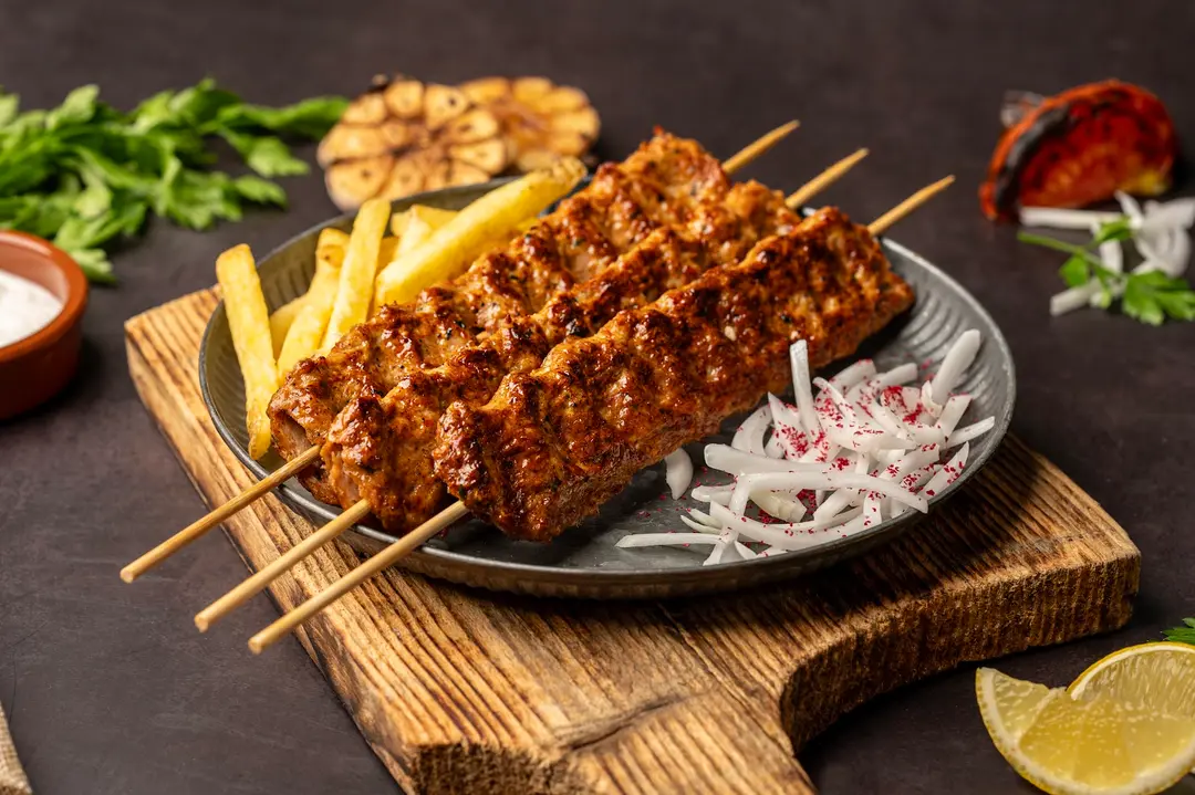 Chicken Kebab Dish With Fries