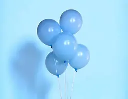 Five Baby Blue Helium Balloons 0177