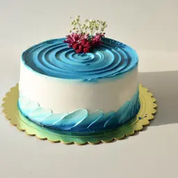 Vanilla Cake with Blue Decoration 1