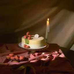Salted pistachio cake with pomegranate