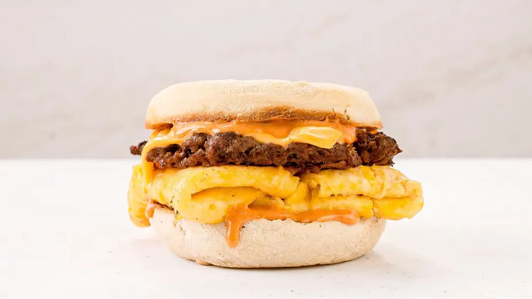 Sausage and Cheesy Egg English Muffin