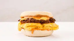 Sausage and Cheesy Egg English Muffin