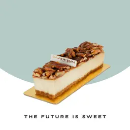 Pecan caramel cheesecake piece