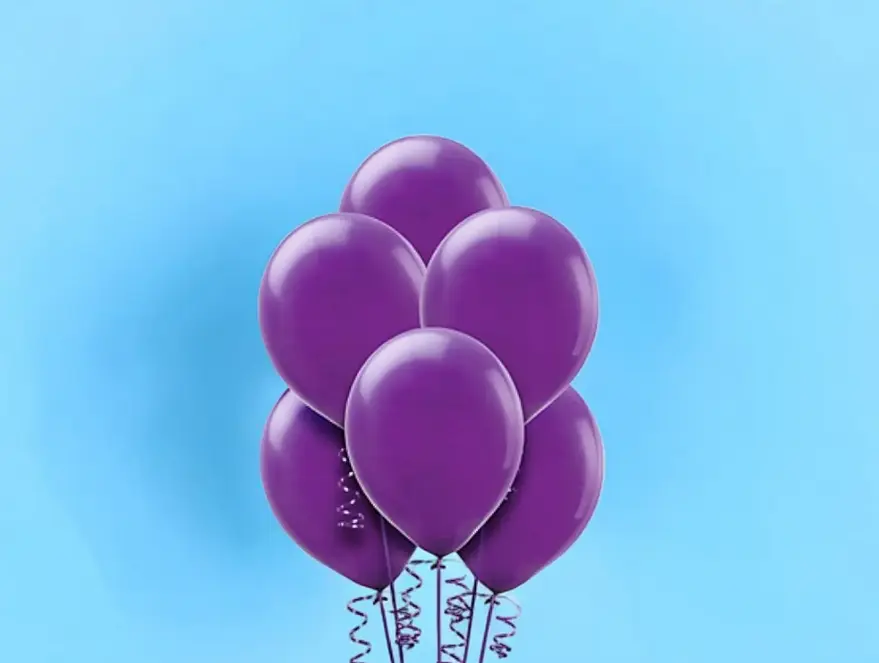 Five Purple Helium Balloons 0202