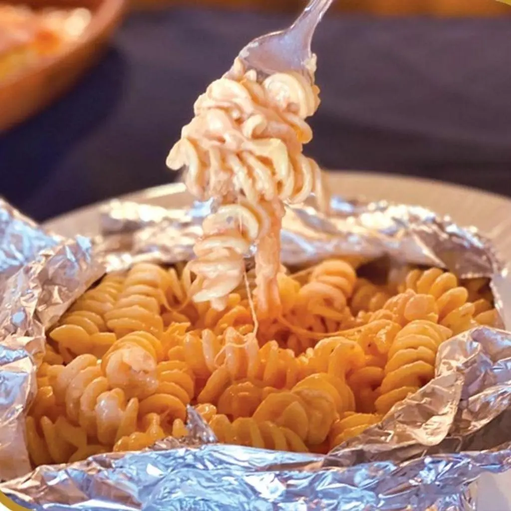 Pink Pasta in Foil