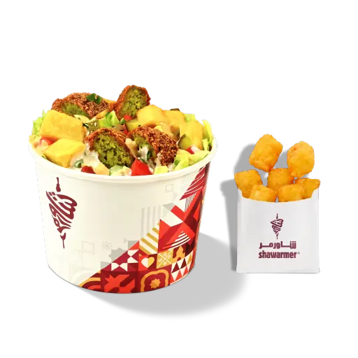 Falafel Raj Raj and Potato Pops