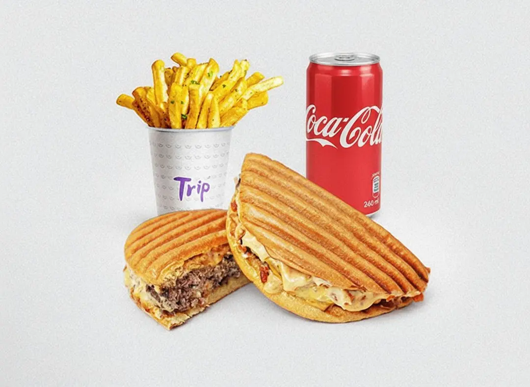 Flat burger meal