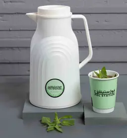 Tea with mint thermos