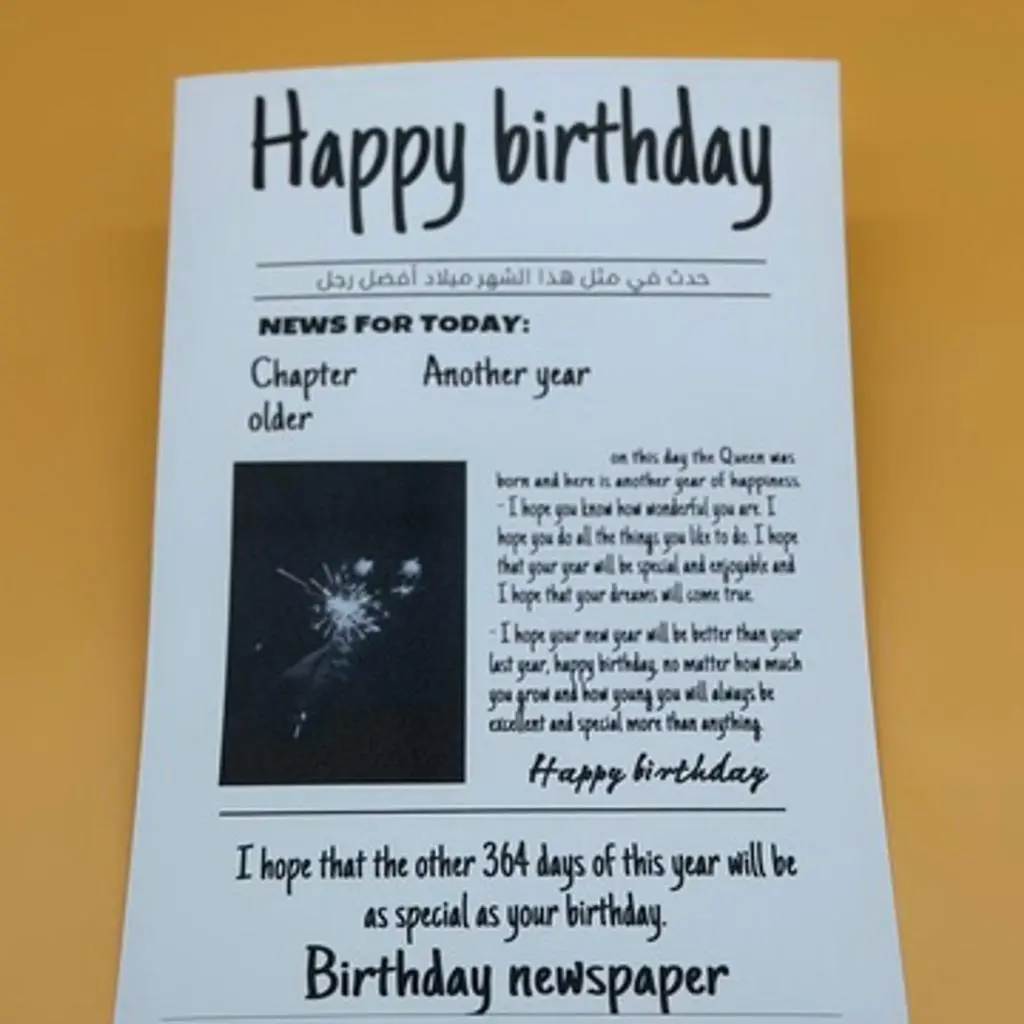 Birthday Boy Newspaper