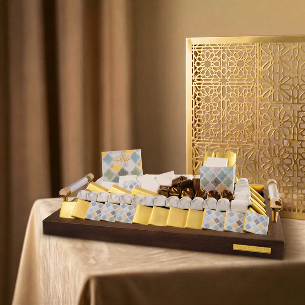 Brown Leather Chocolate Tray for Eid