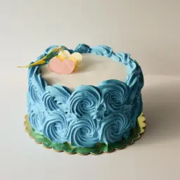 Vanilla Cake with Blue Decoration 2