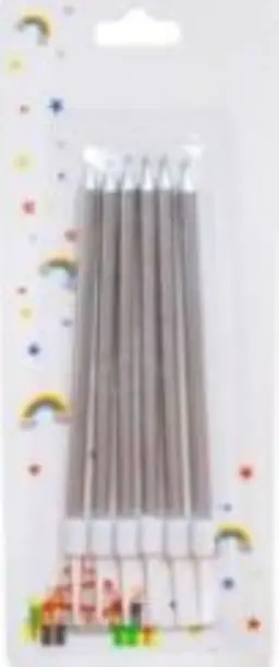 شمعة طويلة فضية
