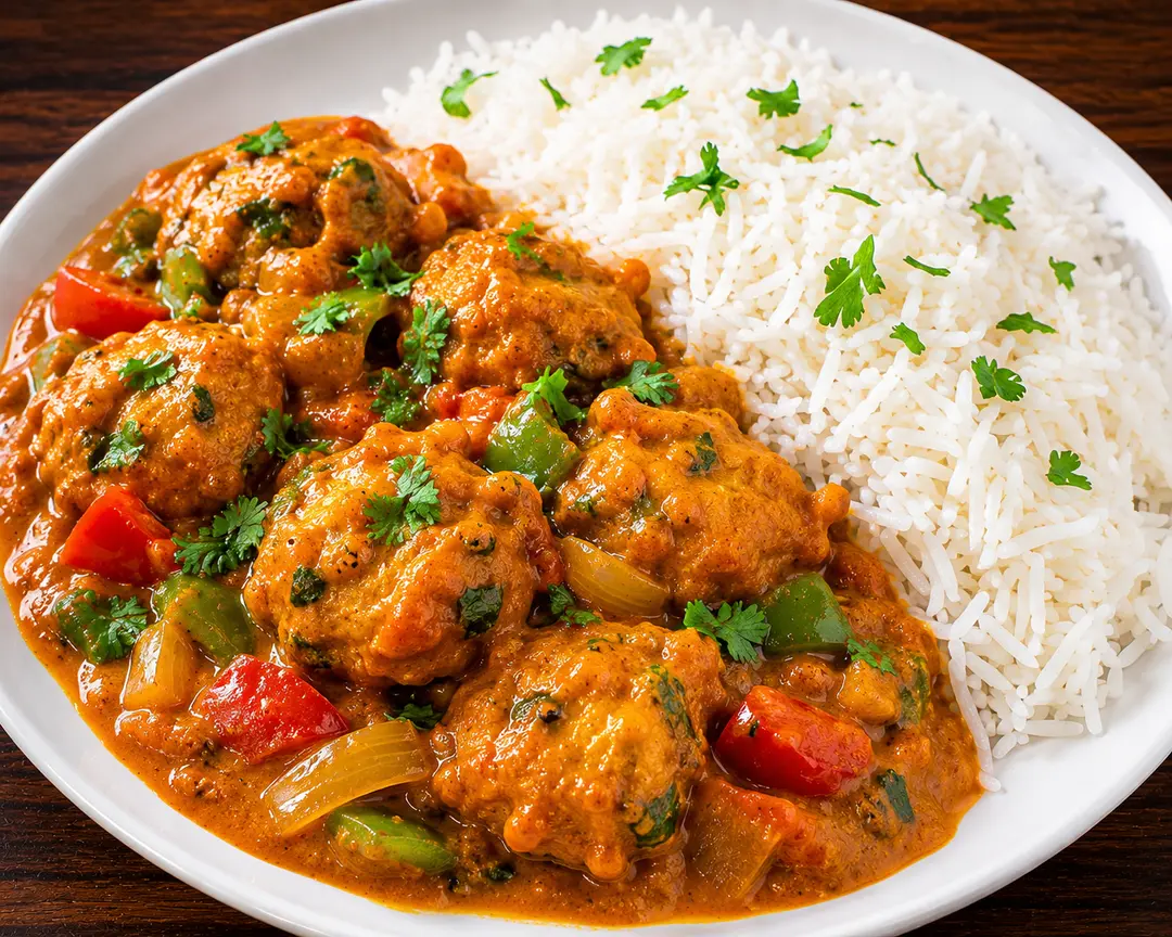 كاري باكورا مع الأرز