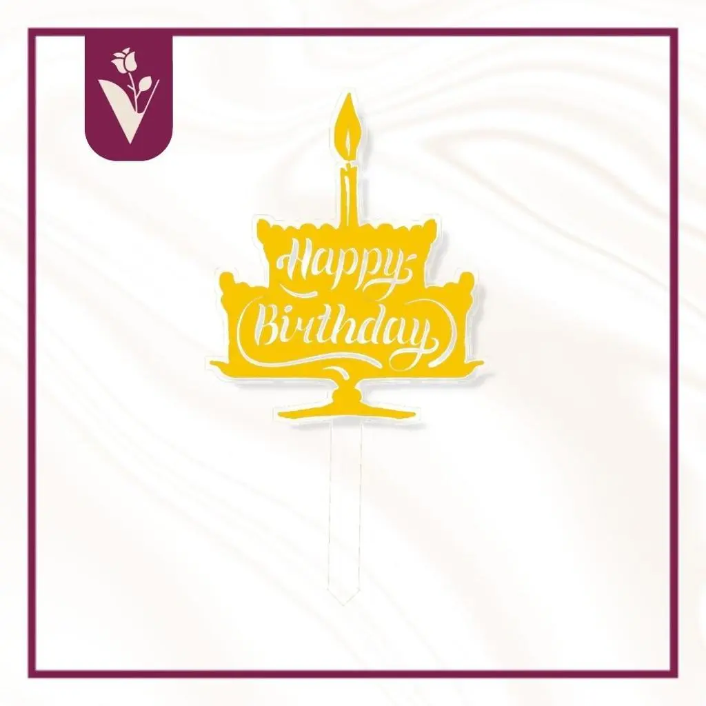 Happy Birthday Topper 3 - Gold