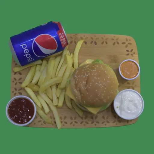 Chicken Burger Meal With Cheese