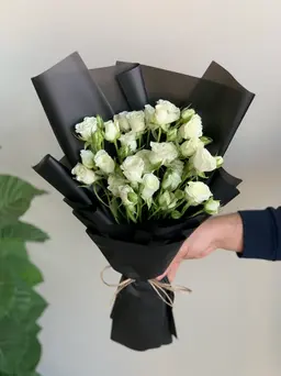 White baby rose bouquet