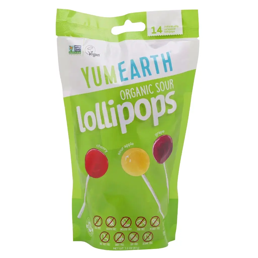 Yum Earth Organic Sour Fruit Lollipops