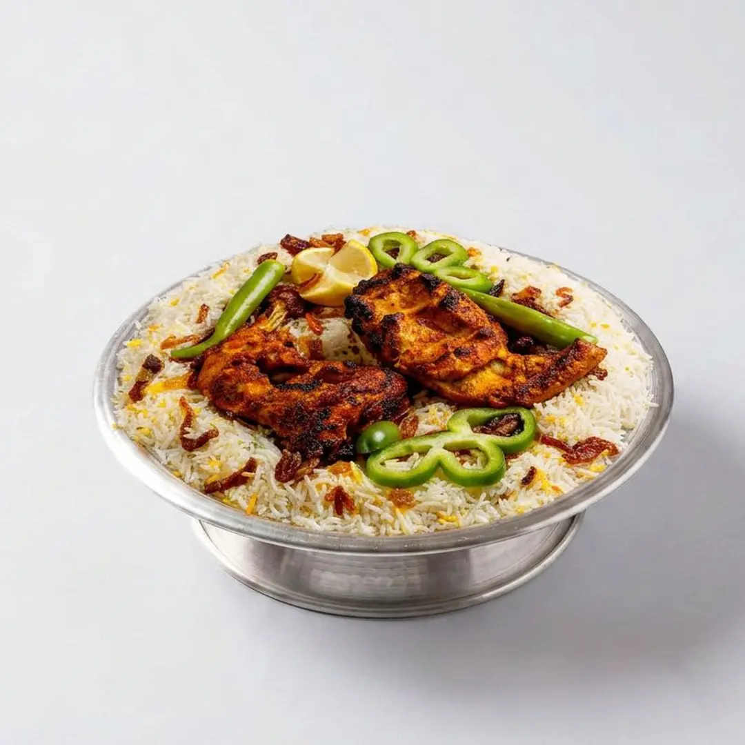 نص دجاج تندوري مع الرز