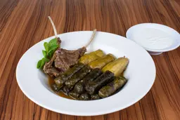 Vine Leaves And Marrows With Lamb Cutlets