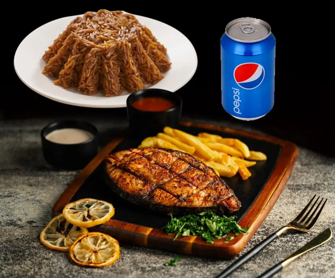 Grilled Kingfisher fillet meal