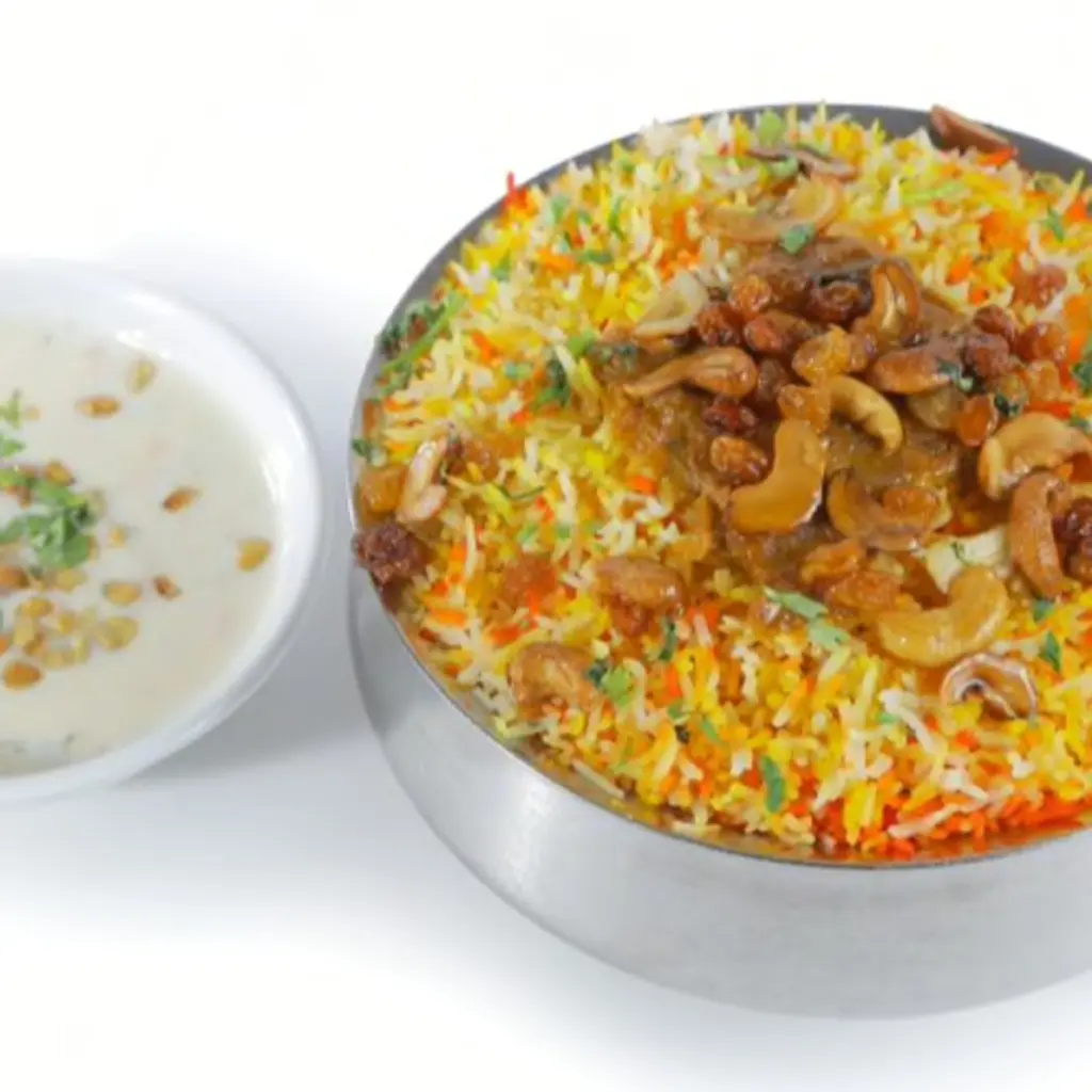 Lamb biryani with bone