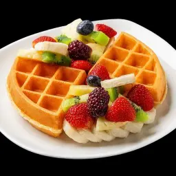 Fruit Waffle with Honey