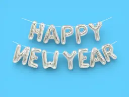 Small Happy New Year Silver Balloon 0285
