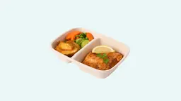 Grilled Fish with Flavored Potato and Vegetables