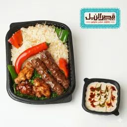 Kebab and shish with tahini and bread