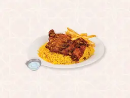 نصف حبة دجاج كريزي مع رز بخاري