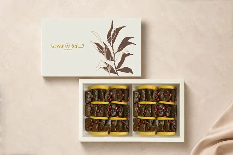 Large box of grape leaves