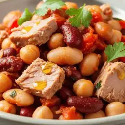 طبق فاصوليا بالتونة