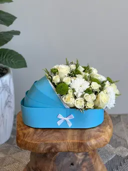 Blue birth stand