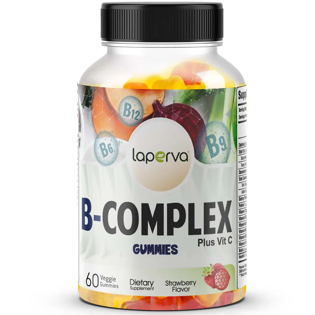 Laperva Vitamin B Complex Gummies Strawberry 60 Veggie Gummies