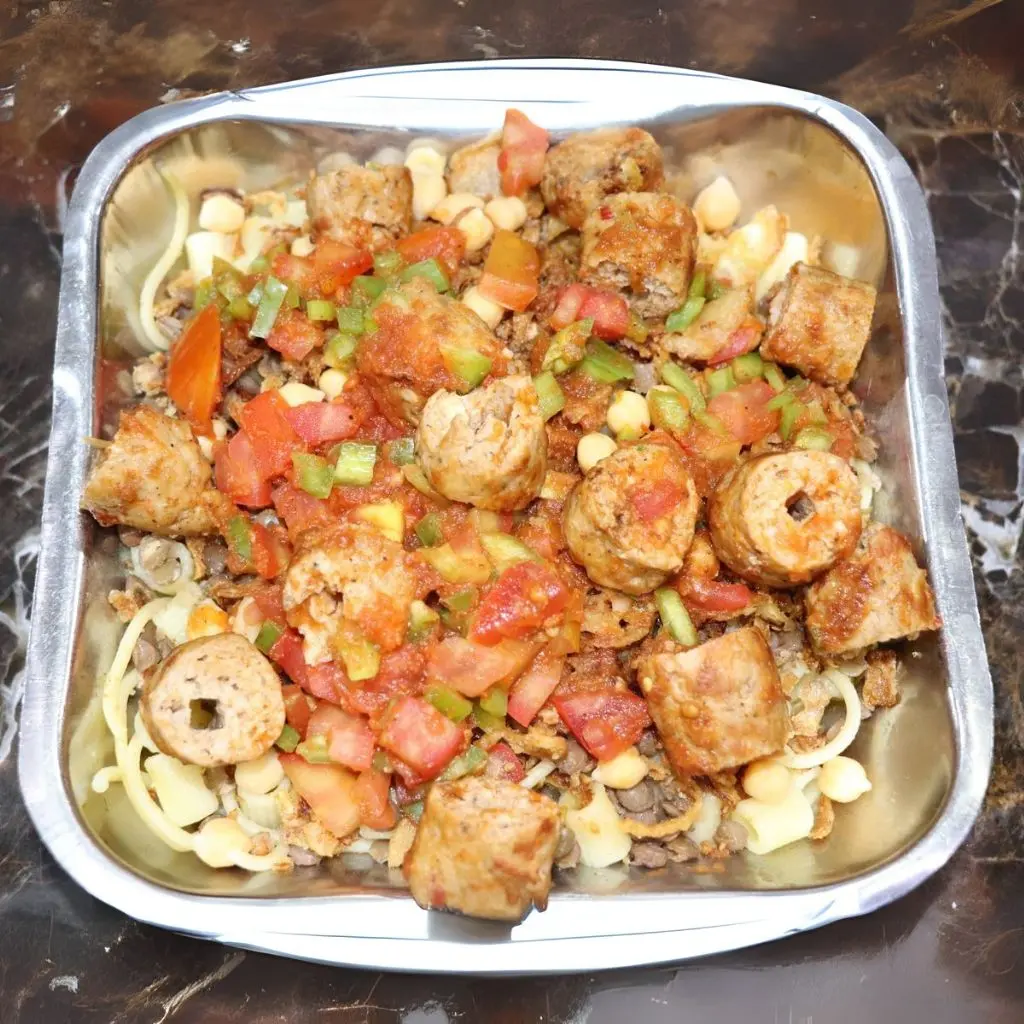 Chefs Koshary with Chicken Kebab