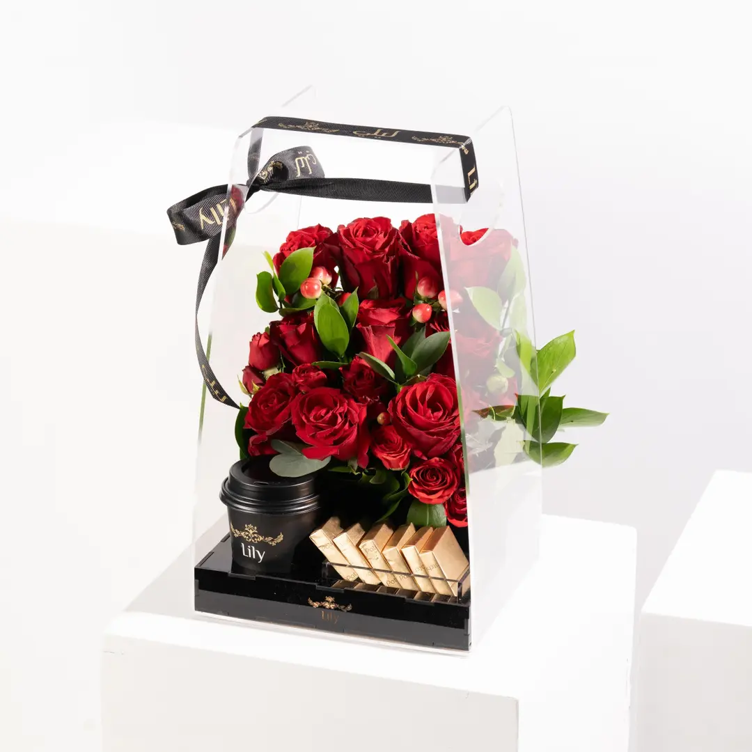 Share Love / Flowers With chocolate and coffee