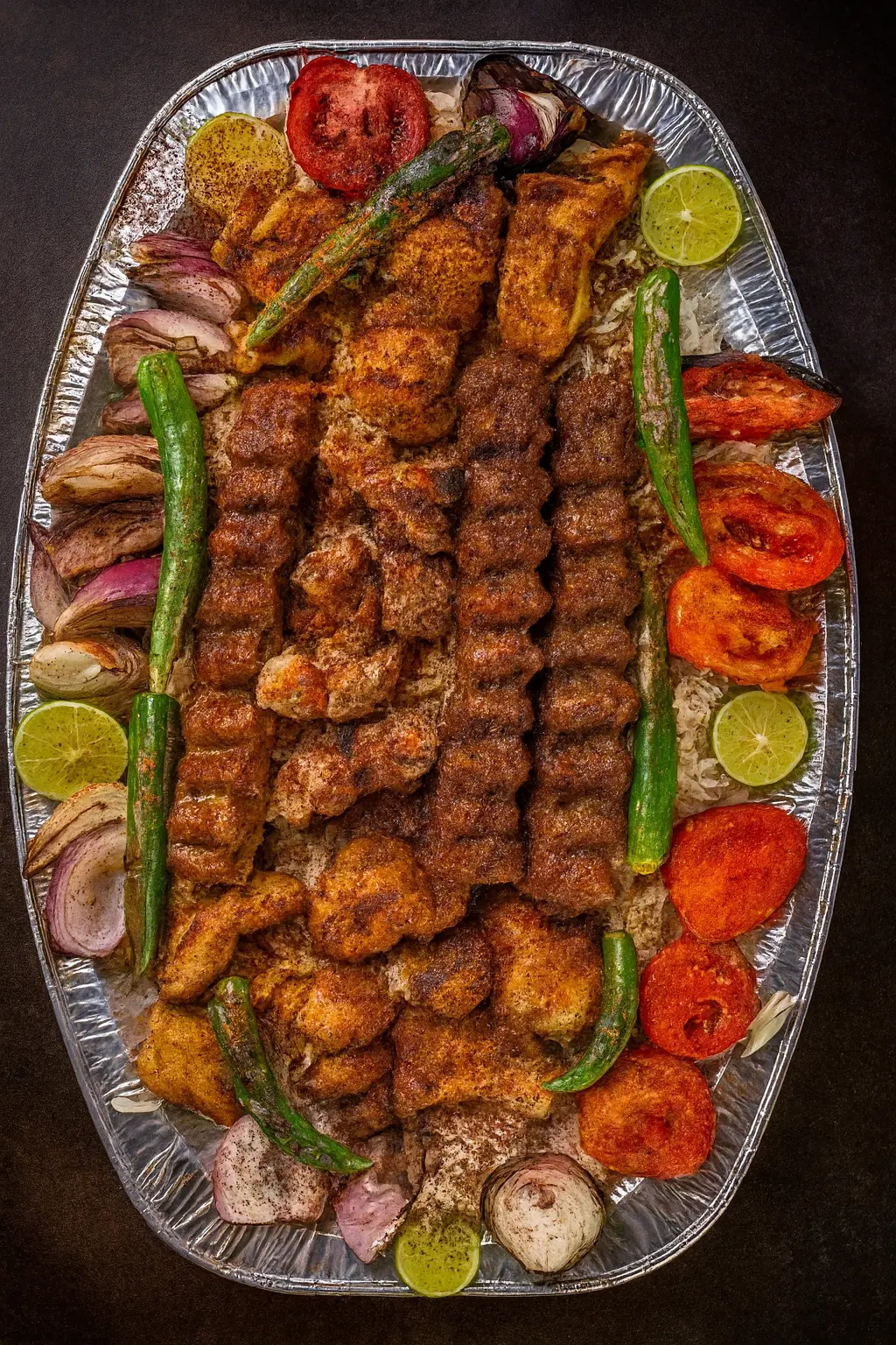 Mixed Grills 12 Skewers With Rice