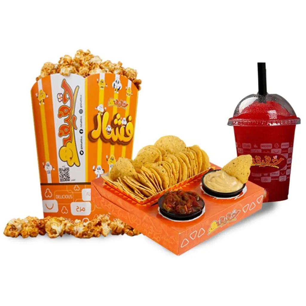 1 Popcorn, 1 Nachos, 1 Slush