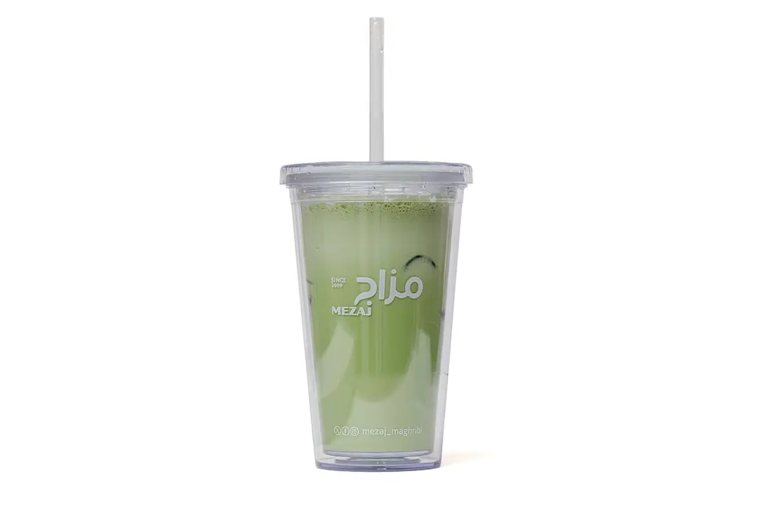 Ice Matcha Latte transparent cup