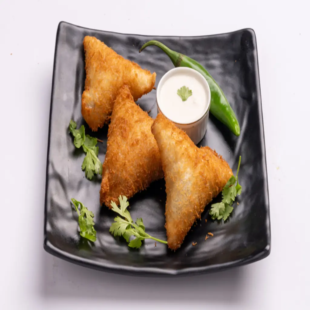 Crispy samosa box Chicken alfredo