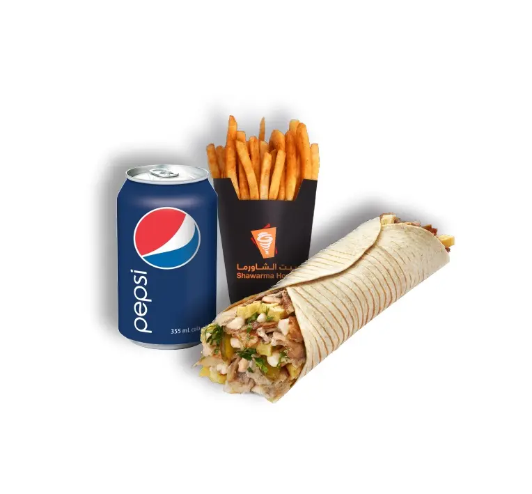 Big shawarma W Spicy fries W Pepsi