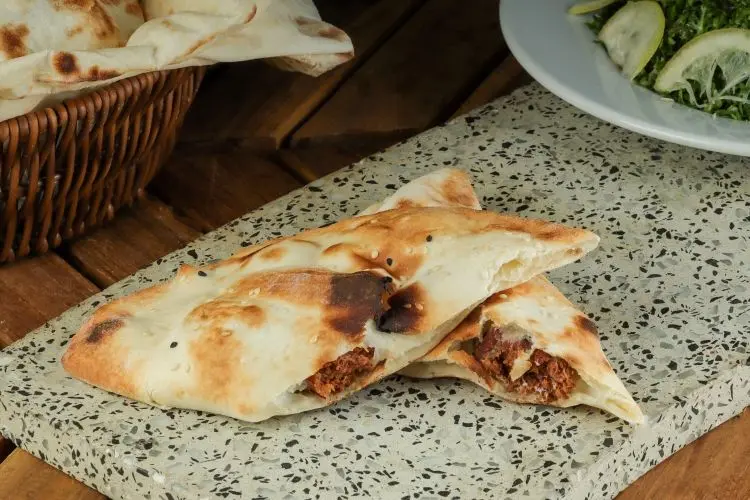 Meat Kebab Pie With Labneh sandwich