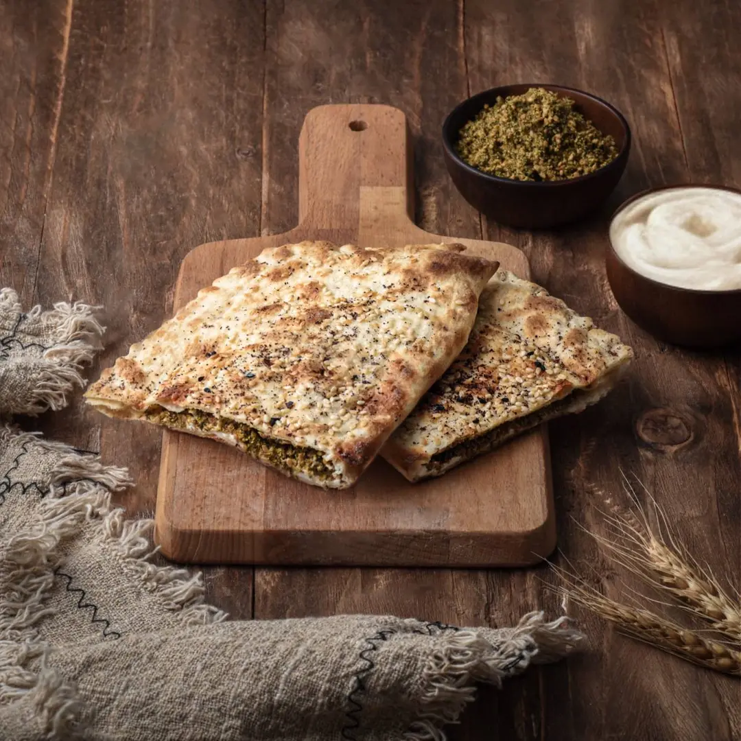Labneh and zaater Pie