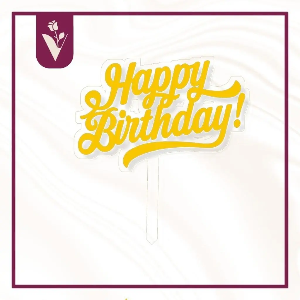 Happy Birthday Topper 4 - Gold