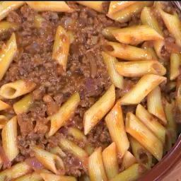 مكرونة طاجن لحمة