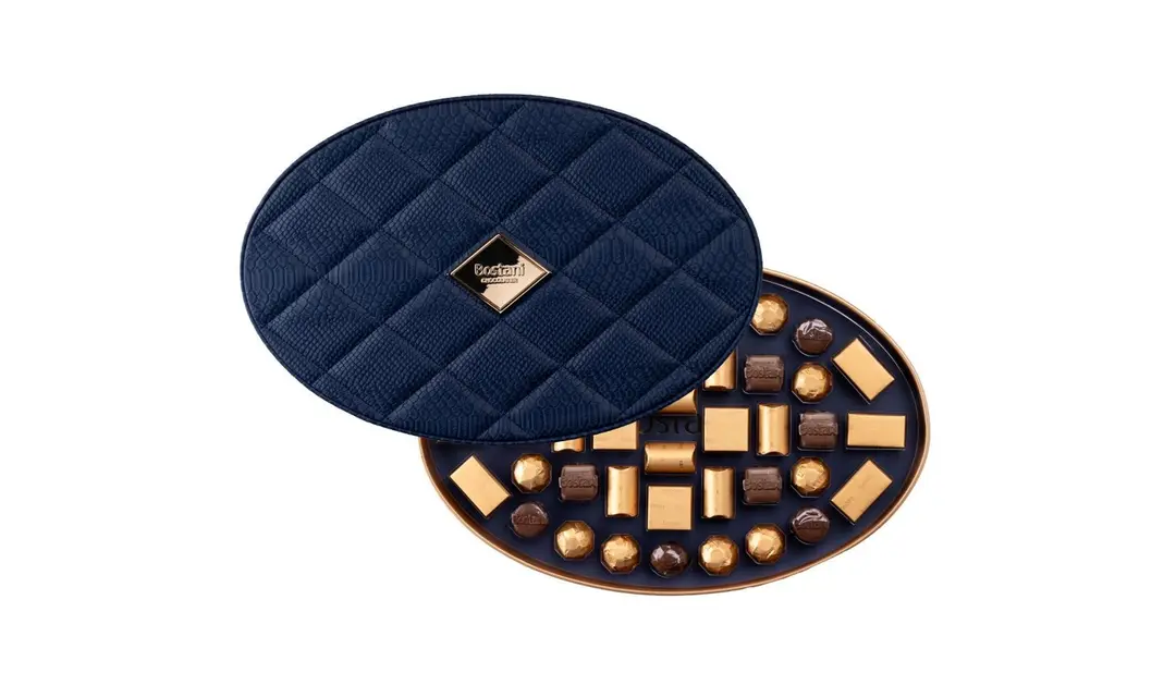 Dark Blue Oval Leather Box – 42 PCS
